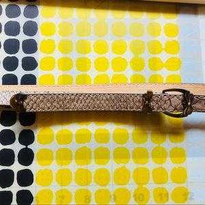 Gray Faux Snakeskin Skinny Belt
